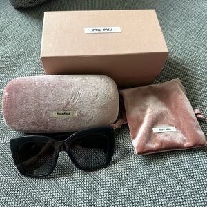 Miu Miu Square Black Sunglasses